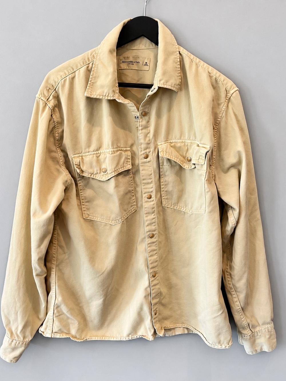 Abercrombie & Fitch Men’s Medium Tan Stretch Shirt Jacket Overshirt